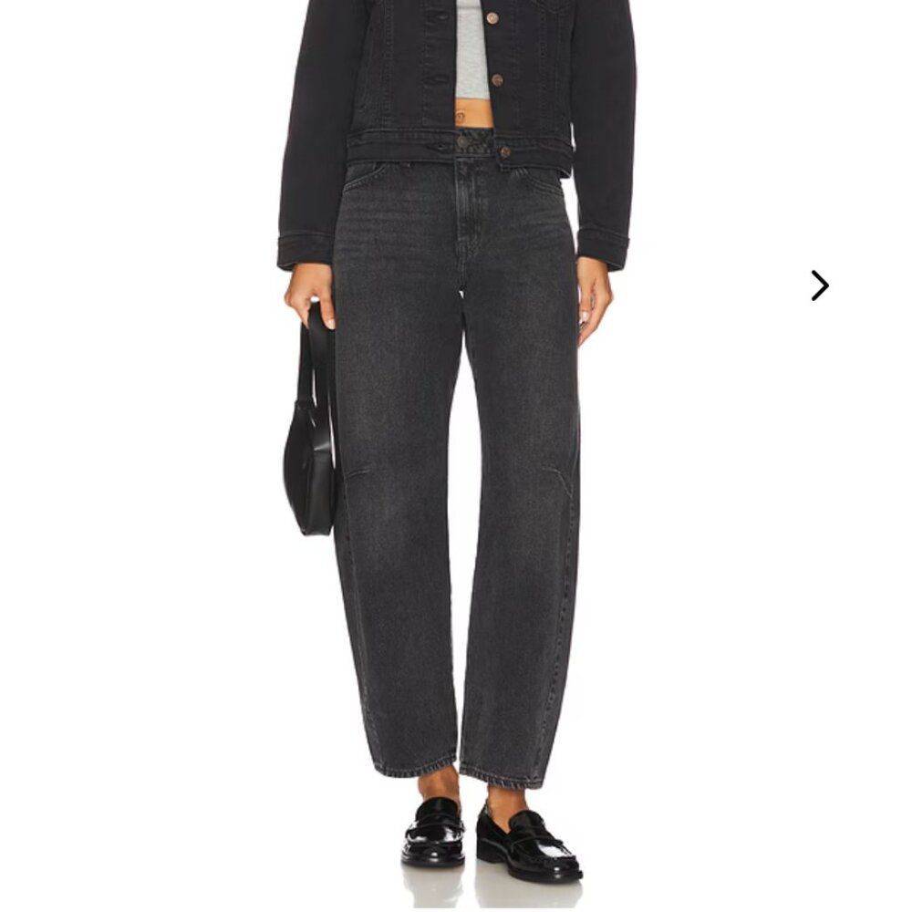 LEVI'S BAGGY DAD BARREL WOMEN'S JEANS IN REBEL EDGE BLACK SIZE 26